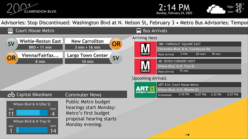 Photo: Transit information display